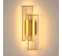 Riserva Applique Murale Intérieure Or, 32W Lampe Murale LED Moderne, 3000K Blanc Chaud, Luminaire Mural Rectangle Aluminium pour Chambre, Salle à Manger, Salon, Couloir, Escalier
