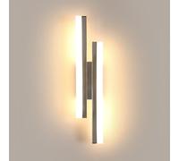 Riserva Applique Murale LED Moderne, 16W Lampe Murale Chrome, Luminaire Mural Interieur Acrylique pour Chambre à Coucher, Couloir, Salon, Escalier, Balcon, 3000K Lumière Chaude