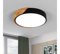 Riserva Moderne Plafonnier LED 24W, Rond Lampe de Plafond en Bois, Blanc Froid 6500 K Plafonnier pour Chambre à Coucher, Salon, Cuisine, Bureau, Ø30cm