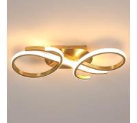 Riserva Plafonnier LED, 36W 4050LM Lampe de Plafond Moderne, 3000K Blanc Chaud Créatif Luminaire Plafonnier Or pour Chambre à Coucher, Salon, Cuisine, Balcon