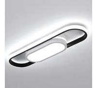 Riserva Plafonnier LED, 6500K Lumière Blanche Froide, Noir Lampe de Plafond Moderne, 30W Ovale Luminaire Plafonnier Acrylique pour Chambre à Coucher, Couloir, Cuisine, Balcon