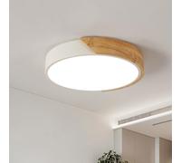 Riserva Plafonnier LED Bois, Rond Luminaire Plafond 30W, Lumière Neutre Intérieure Éclairage De Plafond 4500K, Plafonnier Blanc Moderne 3400LM, Lampe Programme LED Pour Salon, Cuisine, Chambre, Ø30CM…