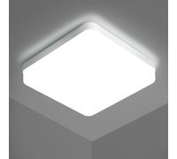 Riserva Plafonnier LED Carré 24W, Lampe de Plafond 2700LM, IP44 6500K, Luminaire Plafonnier Applicable à Salle De Bain, Salon, Cuisine, Chambre, Couloir, Balcon, Garage, 18 CM