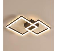 Riserva Plafonnier LED Carré Noir, 36W Lampe de Plafond LED Moderne, Blanc Chaud 3000K, Luminaire Plafonnier en Acrylique pour Couloir, Coucher, Cuisine, Salon