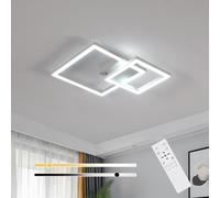 Riserva Plafonnier LED Dimmable, 34W Avec Télécommande, 350° Rotatif Luminaire Plafonnier Blanc, 3000K-6500K, Carré Lampe de Plafond Moderne Creative pour Salon, Chambre, Couloir, Salle à Manger