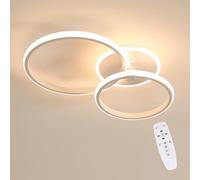 Riserva Plafonnier LED Dimmable, 42W 4725LM Modern Luminaire Plafonnier avec Télécommande, 3000-6500K, Rond Lampe de Plafond Blanc Pour Chambre à Coucher, Salon, Salle à Manger, Couloir, Bureau