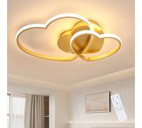 Riserva Plafonnier LED Dimmable 48W, Or Luminaire Plafonnier con Télécommande/APP, Lampe Plafond Forme de Cœur pour Chambre, Cuisine, Salle à Manger, Balcon, 3000K-6500K