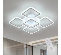 Riserva Plafonnier LED Dimmable, 57W 3000K-6500K Luminaire Plafonnier Blanc Carré avec Télécommande, Lampe de Plafond Moderne en Aluminium pour Salon, Salle à Manger, Chambre à Coucher, Cuisine
