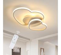 Riserva Plafonnier LED Dimmable, 64W 4800LM Luminaire Plafonnier Moderne avec Télécommande/APP, 3000K-6500K, Design à Cœur Créatif Lampe de Plafond pour Salon Chambre Salle à Manger, L50 * W33 * H8cm