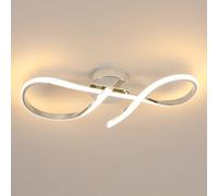 Riserva Plafonnier LED Moderne 24W 2700LM, 3000K Lumière Chaude Lampe de Plafond Chrome, Créatif Luminaire Plafonnier en Acrylique pour Salon, Chambre, Salle à Manger, 50cm