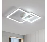 Riserva Plafonnier LED Moderne, 34W Luminaire Plafonnier Carré, 350° Rotatif Lampe de Plafond en Aluminium pour Chambre à Coucher, Salle à Manger, Salon, Couloir, 6500K Blanc Froid, Blanc