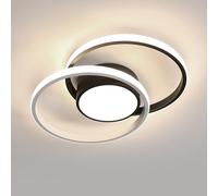 Riserva Plafonnier LED Moderne, 42W 4725LM Luminaire Plafonnier 4500K Lumière Naturelle, Lampe de Plafond Créatif Rond Intérieur pour Salon, Chambre, Couloir, Bureau, Porche, Noir