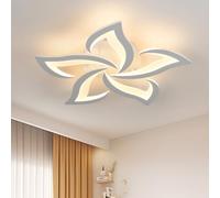 Riserva Plafonnier LED Moderne, 60W Lampe de Plafond Creative Fleur de Forme, 5 Têtes Luminaire Plafonnier en Acrylique pour Salon, Chambre, Salle à Manger, Cuisine, Blanc Chaud 3000K, Blanc