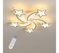 Riserva Plafonnier LED Moderne Dimmable, 50W Lampe De Plafond Créatif Forme De Étoile À 5 Têtes, Métal Acrylique Plafonnier Avec Télécommande, Pour Chambre À Coucher, Salon, Chambre D'enfant, 70cm