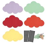 RISF 50 Cartes De Modération Fiche Bristol Avec 50 Velcro Auto Adhésifs, Classeur Fiche Bristol, Fiches Bristol, Classeur Fiche Bristol, La Gestion Des Conférences (23 X 14cm） (nuages colorés)