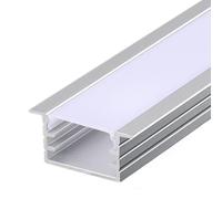 RISHORI Profilé en Aluminium argenté de 1 m (3,3 pi) en Forme de U, pour Montage d'angle Interne avec Couvercle pour Bande LED Flexible/Rigide,15mm*09mm with Edge