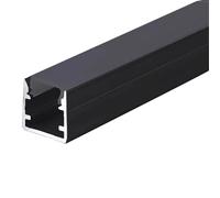 RISHORI Profilé LED en Aluminium, diffuseur en U de 1 mètre, Canal Noir avec Couvercle Blanc Laiteux, système de Rail en U pour diffuseur LED,10 * 10 Without Edge