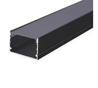 RISHORI Profilé LED en Aluminium, diffuseur en U de 1 mètre, Canal Noir avec Couvercle Blanc Laiteux, système de Rail en U pour diffuseur LED,30 * 20 Without Edge