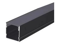 RISHORI Profilé LED en Aluminium, diffuseur en U de 1 mètre, Canal Noir avec Couvercle Blanc Laiteux, système de Rail en U pour diffuseur LED,20 * 20 Without Edge