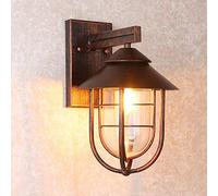 Rishx Applique murale extérieure industrielle 1 lumière nautique en cuivre antique, applique en métal avec verre clair, abat-jour, abat-jour, applique murale