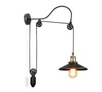 Rishx Créative Réglable Poulie De Fer Escalier Lumière Applique Rétro Loft Mécanique Bras Bras Articulé Lampe Edison E27 Restaurant Couloir Grange Éclairage Montage