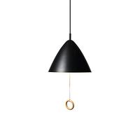 Rishx Restaurant moderne en métal minimaliste Lustre Conique Fer Art Plafonnier Applique Chambre Chevet Chambre Enfants E27 LED Suspension avec Interrupteur À Tirette (Color : Black)
