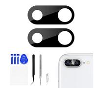 Risidamoy Lot de 2 lentilles de rechange pour iPhone 8 Plus OEM avec adhésif double face pour iPhone 7 Plus, objectif de caméra arrière d'origine avec kit de réparation complet pour A1864 A1897 A1898