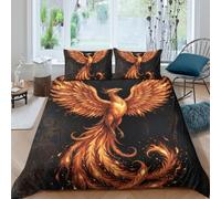 Rising Fire Phoenix Housse de Couette 2 Pieces, Mythical Figure Art