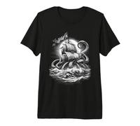 Rising from The Abyss - Gravure Classique Monstre Marin T-Shirt Haut de Gamme