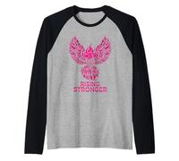 Rising Stronger Phoenix Ruban Rose de Sensibilisation au Cancer du Sein Manche Raglan