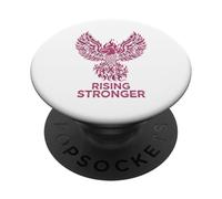 Rising Stronger Phoenix Ruban Rose de Sensibilisation au Cancer du Sein PopSockets PopGrip Adhésif
