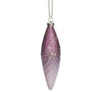 RISING SUN DESIGNS-Suspension ornement pomme de pin coloris violet en verre - 3 x 3 x 11 cm