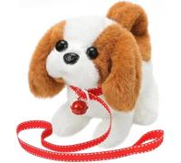 ®RisingFF Chiot Saint-Bernard en peluche, chien électronique - bébé animal de compagnie qui marche, aboie et remue la queue