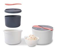 ®RisingFF Cuiseur à riz pour micro-ondes, cuiseur vapeur 2 L (avec filtre), revêtement antiadhésif 2 couches (orange)