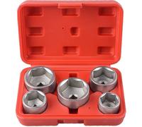 ®RisingFF Jeu de 5 clés à douille pour filtre à huile, entraînement 3/8"", 24, 27, 32, 36 et 38 mm, CR-V 6 points