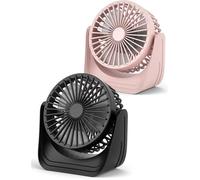 ®RisingFF Lot de 2 ventilateurs de table USB avec câble USB C de 2 m, petit ventilateur de table USB silencieux rotatif à 360 °