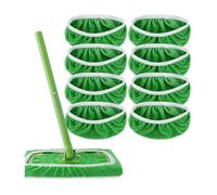 ®RisingFF Lot de 8 chiffons de rechange pour balai à franges Swiffer Sweeper, en polaire corail lavable et réutilisable