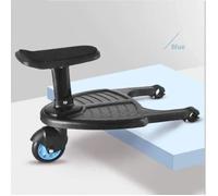 ®RisingFF Marche Pied pour Poussette Universelle, Mini Buggy Board Roue à 360 ° Planche Poussette Pédale Pliable (Bleu)