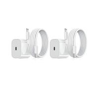®RisingFF Pack de 2 - Chargeur iPhone - Chargeur rapide - Adaptateur + Câble 20 W Blanc Taille unique iPhone Pack de 2 iPhone