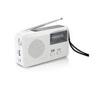 ®RisingFF Radio d'urgence à énergie solaire et manivelle, piles, radio FM/AM, lampe de poche LED, chargeur de téléphone USB