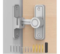®RisingFF Serrure coulissante de porte de grange, serrure de porte à 90 degrés, serrure de porte à interrupteur adaptée à Shi'nei