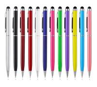 ®RisingFF Stylet capacitif pour tablette avec stylo à bille noir pour iPad, iPhone, tablette, téléphone portable