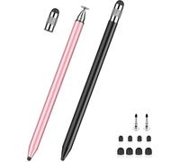 ®RisingFF Stylet pour écran haute sensibilité et haute précision avec 10 pointes de rechange (noir et or rose)