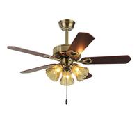 ®RISINGFF Ventilateur de plafond de style ferme avec lumière, suspension de 132 cm avec télécommande pour salles à manger