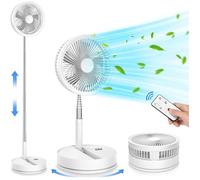 ®RisingFF Ventilateur de sol portable silencieux avec télécommande, ventilateur de sol pliable de 9 pouces, 4 modes/minuterie,