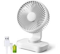 ®RisingFF Ventilateur de table 4 vitesses silencieux 90° variable Mini ventilateur de table rechargeable USB Parfait pour la