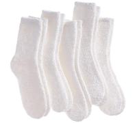 Risipu - 5 paires de chaussettes moelleuses pour femmes - Chaussettes thermiques pour enfants et adultes - Chaussettes d'hiver douillettes pour dames et filles - Idéal pour les cadeaux de Noël, blanc