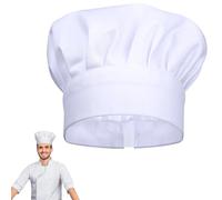 Risipu Bonnet de chef unisexe avec élastique réglable pour adultes, cuisine, maison, restaurant et hôtel, Blanc., taille unique