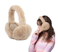 Risipu Cache-oreilles d'hiver pliables en fausse fourrure douce et chaude pour femme, kaki, taille unique
