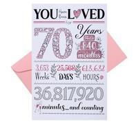 Risipu Carte d'anniversaire de 70e anniversaire, cadeau de 70e anniversaire pour femme, idée de cadeau amusante pour amis ou épouse, décorations de 70e anniversaire pour grand-mère (70 ans)